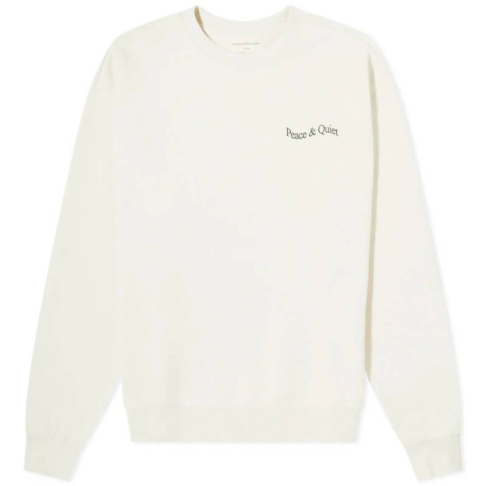NEW MUSEUM OF PEACE & QUIET men's wordmark crewneck sweatshirt in bone